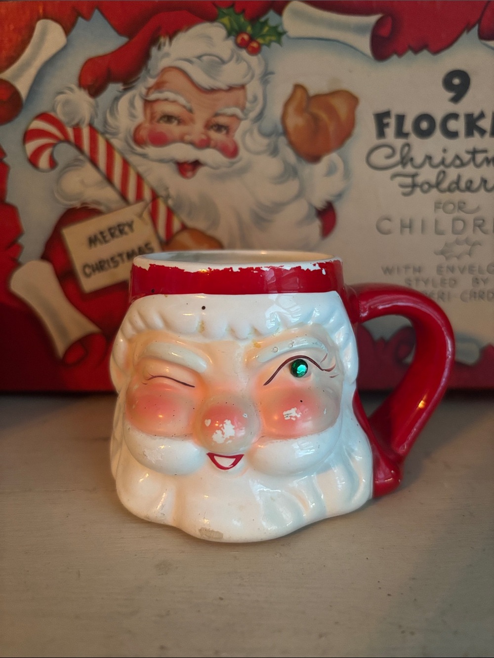 Holt Howard Rare Winking mug green jewel eye